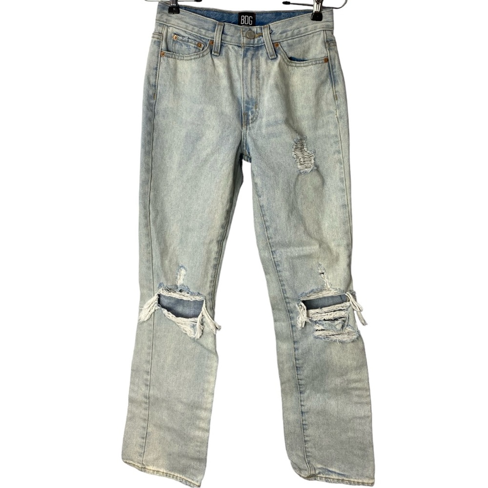 BDG Urban Outfitters distressed light wash bootcut jeans 100% cotton size 25